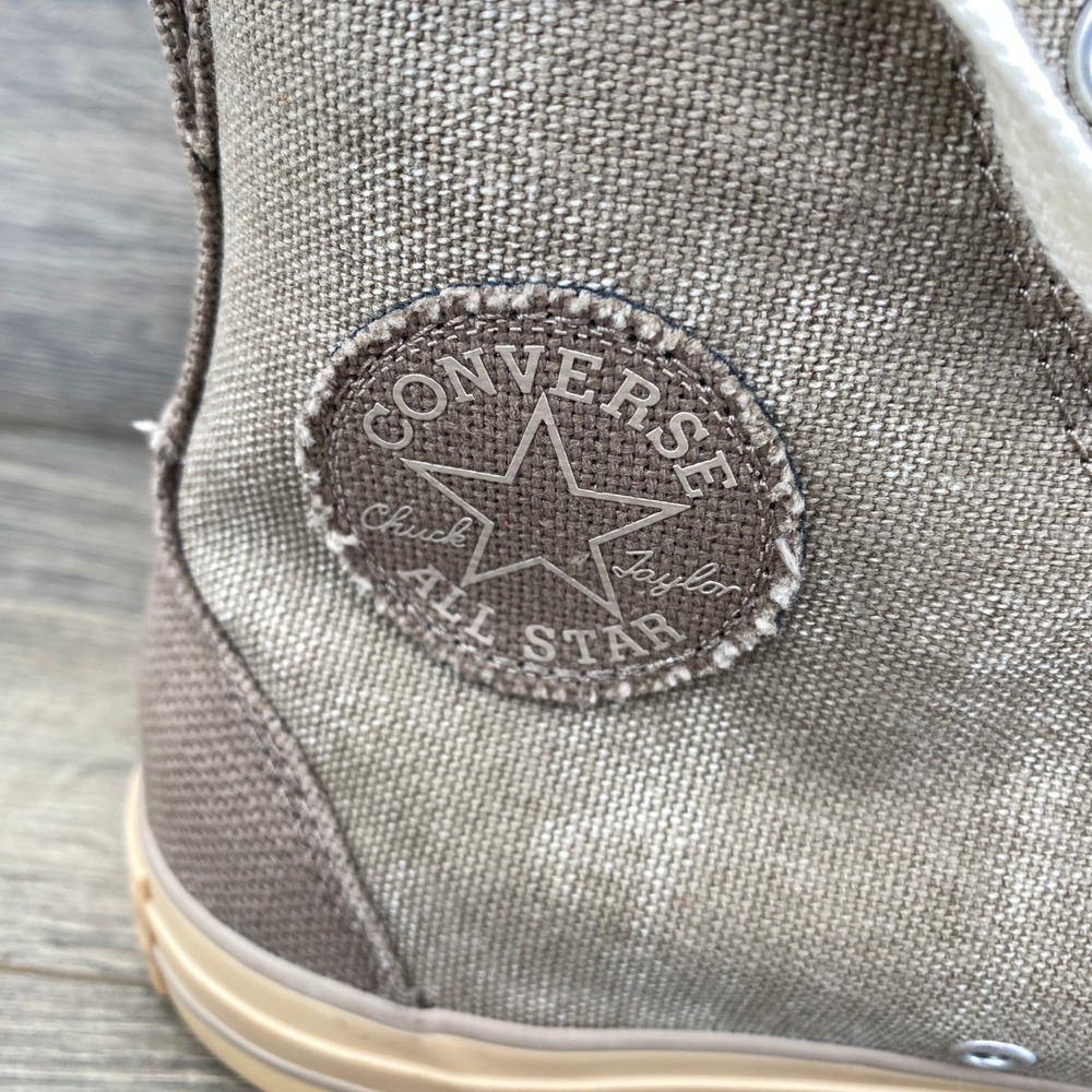 Converse Chuck Taylor All Star High Top Khaki Brown Twill Sneakers Mens 9.5 - Picture 6 of 12